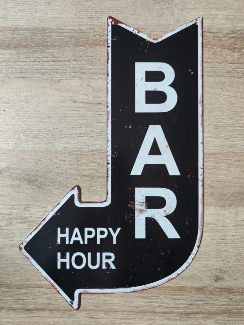Wandbord Pijl - Bar happy hour