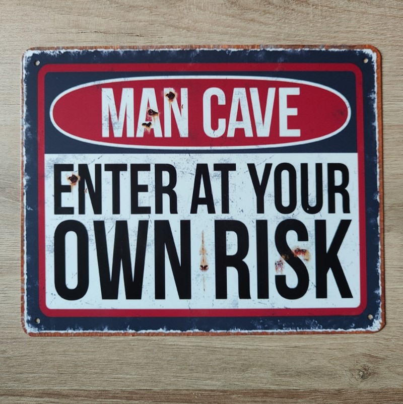 Wandbord - Caution Man Cave