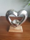 Waxinelichthouder alu hart