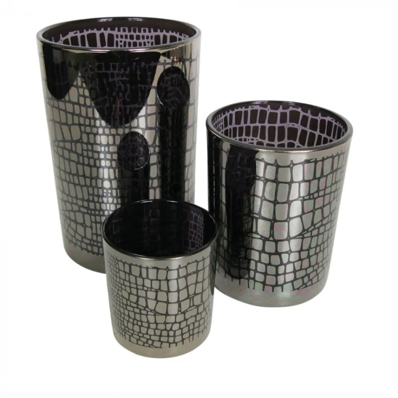 Waxinelichthouder Croco Zilver - 12 cm
