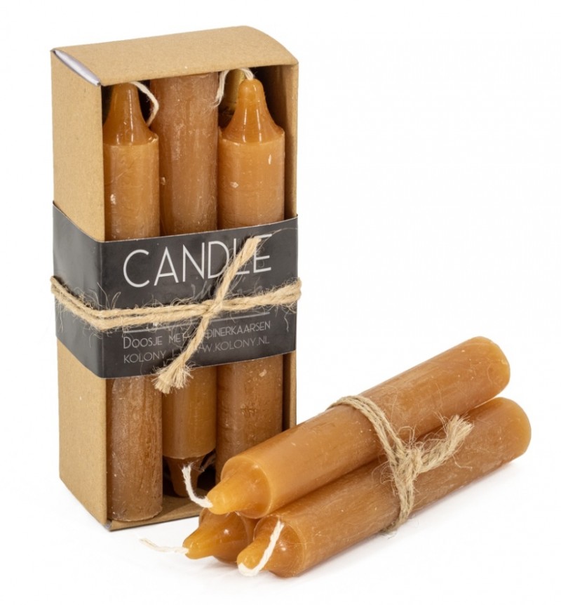 Dinerkaarsen - 6 Stuks - 14 cm - Ginger