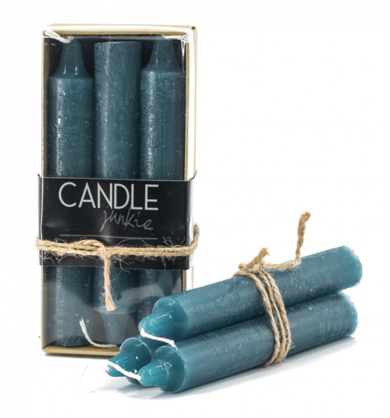 Dinerkaarsen - 6 Stuks - 14 cm - Old Blue