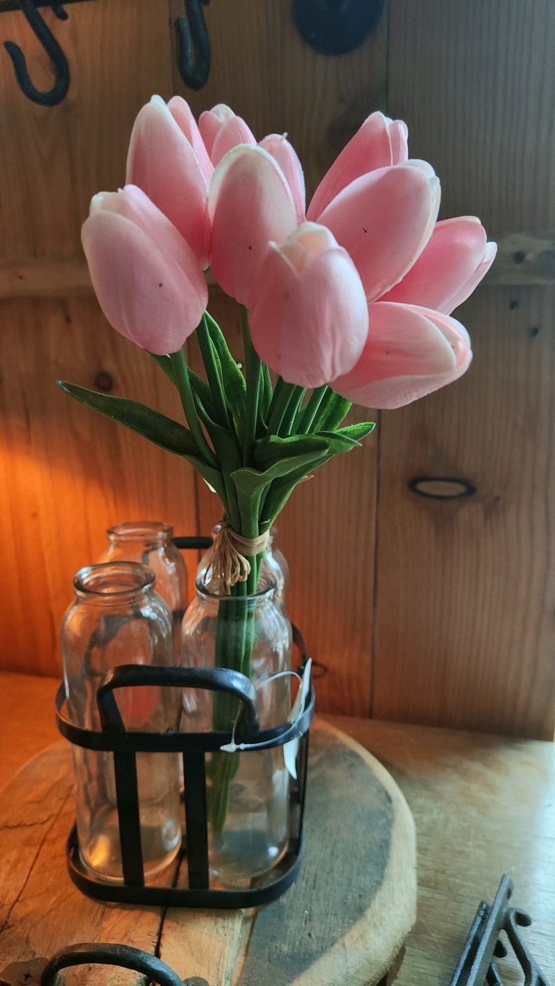 Real Touch bosje tulpen - Zacht Roze