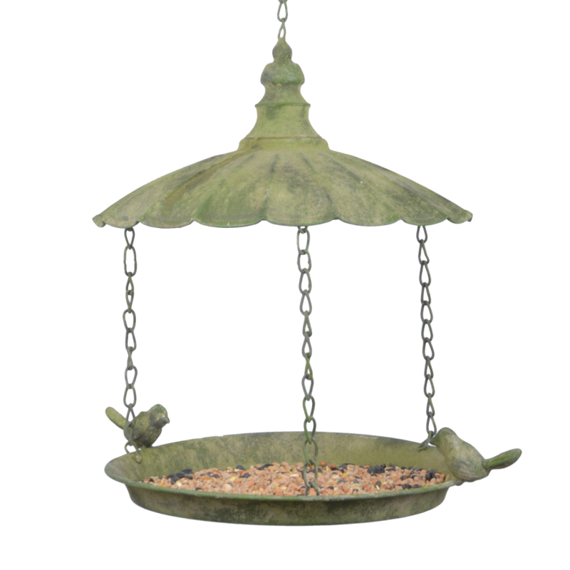 Aged Metal Green hangend voederhuis