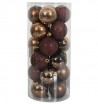 Totally Christmas - Kerstbal 6 cm - 24 stuks - Bruin