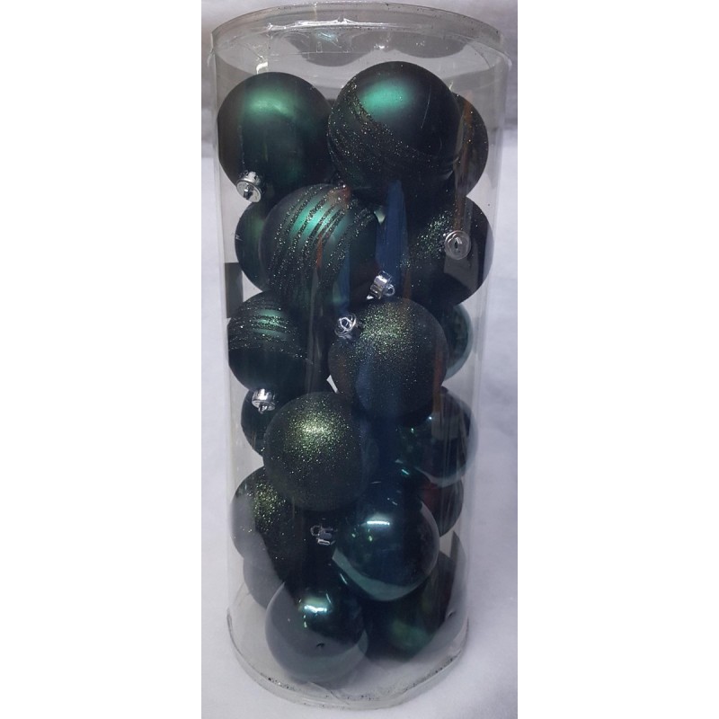 Totally Christmas - Kerstbal 6 cm - 24 stuks - Forest Green
