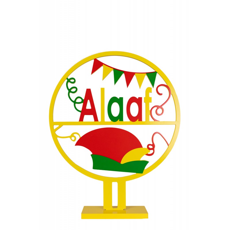 Houten cirkel - Alaaf - Rood-Geel-Groen - Ø 40cm