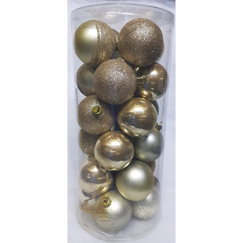 Totally Christmas - Kerstbal 6 cm - 24 stuks - Soft Gold